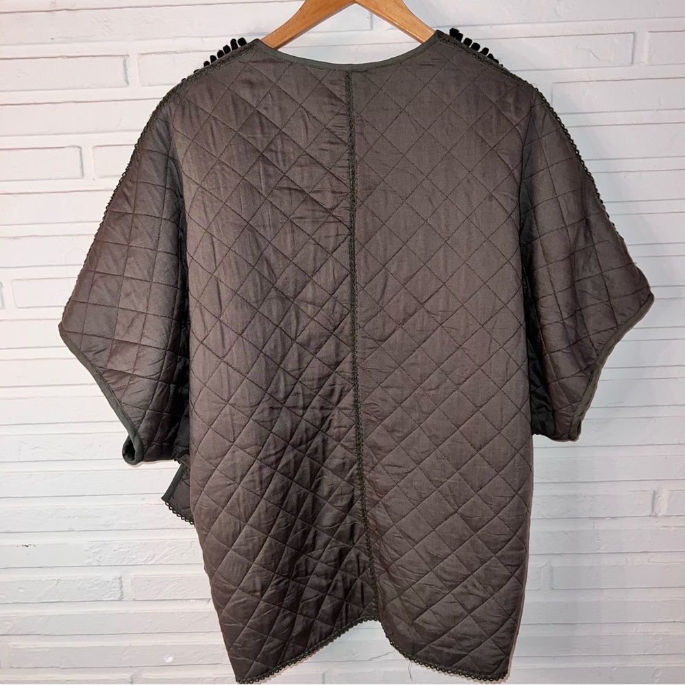 Anthropologie Blank London Army Green Beaded Quilted Kerviona Jacket - Picture 7 of 10